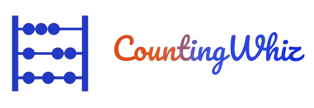 CountingWhiz.com logo featuring the letters 'CW' made from colorful abacus beads, with the website name written below in orange, blue, and navy text.